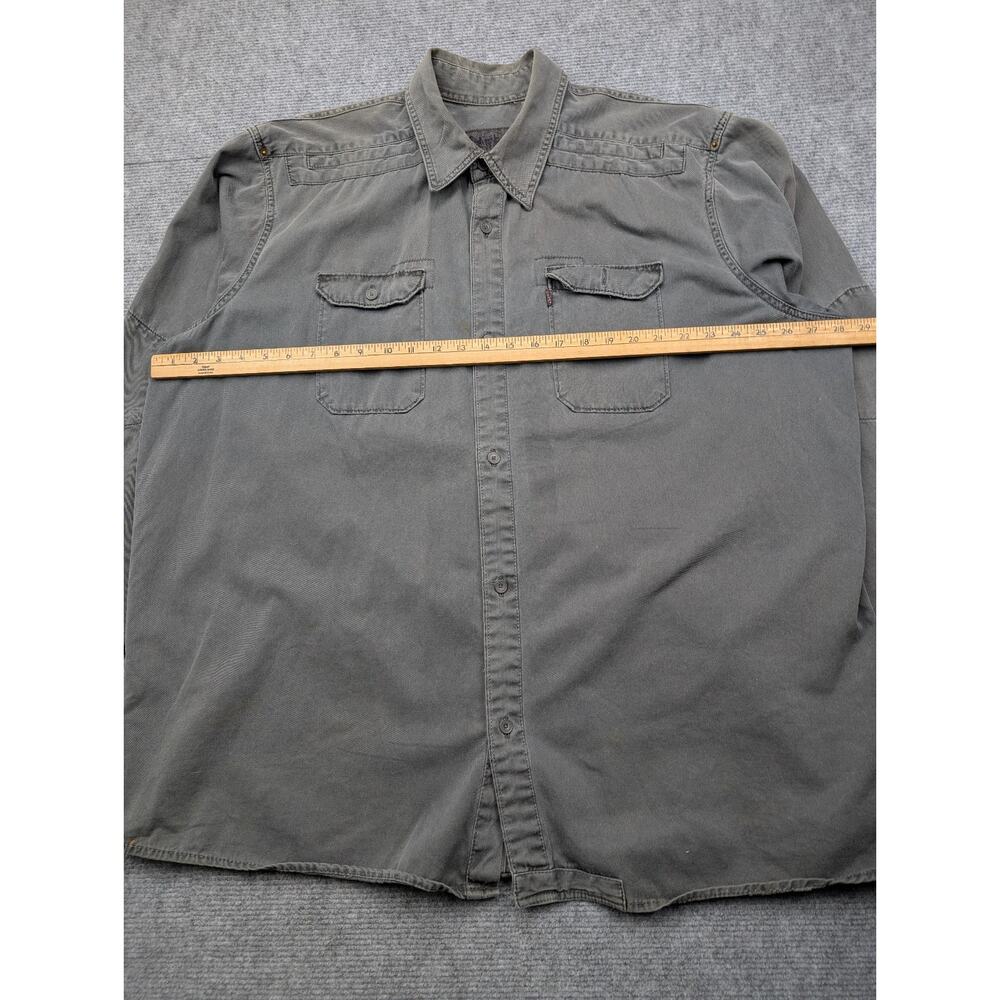 Levis Canvas Button Up Shirt Mens XXL Gray Work Wear Utility Thick Cotton Rugged - Picture 6 of 11